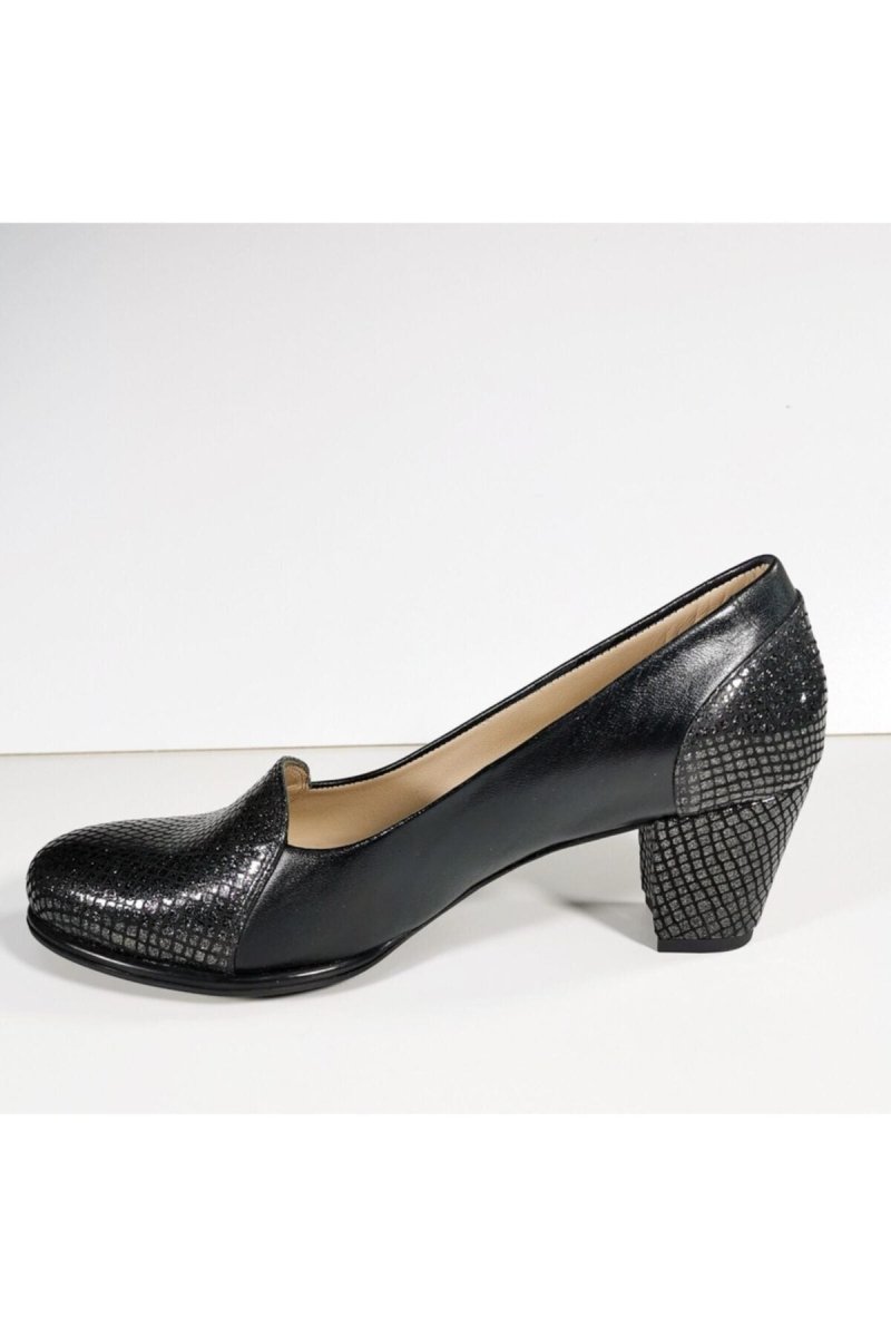 Hakiki Deri Siyah Kalın Topuklu Ayakkabı | OBEN AYAKKABI - OBEN AYAKKABI